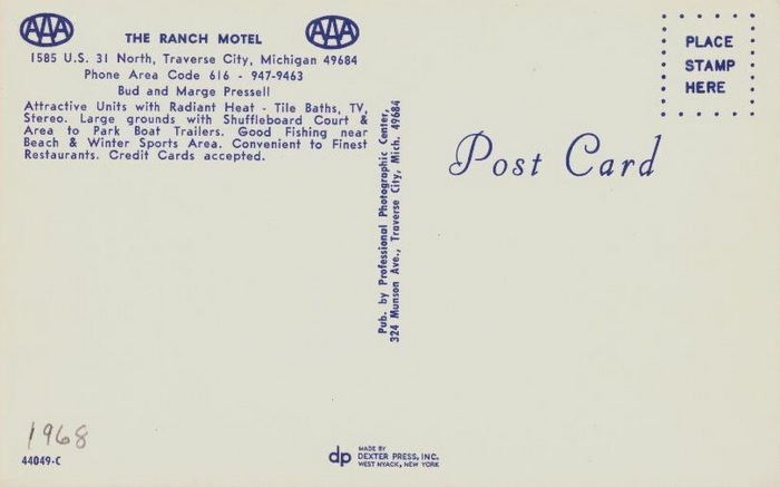 The Ranch Motel - Vintage Postcard
